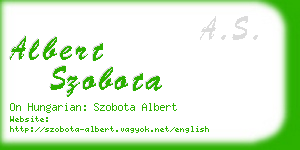 albert szobota business card